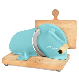 KHINYA Manual Bread Slicer - Bread Slicer for Homemade Bread, Convenient Bread Cutter for Homemade Bread, Extra Splice Bread Board for Free (Tanager Turquoise)