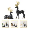 Toyvian 2Pcs Gold Reindeer Christmas Decoration Reindeer Figurine Christmas Reindeer