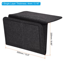 PATIKIL 13in Bedside Caddy, Bed Caddy Bedside Organizer Hanging 5 Pocket Soft Felt Bed Pockets Bedside Storage Organizer Remote Control Holder for Bedroom Phones Glasses, Grey