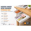 2-Pack Hidden Under Desk Storage Drawer Organizer – No Drill