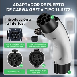 Para BYD Adaptador Tipo 1 A GBT(Autos Con Conector De China Como BYD, JAC), (Type1 J1772 A GBT), Accesorios Para Auto BYD Con Función Antirrobo, Adaptador De Carga EV, Accesorios De Coche Eléctrico