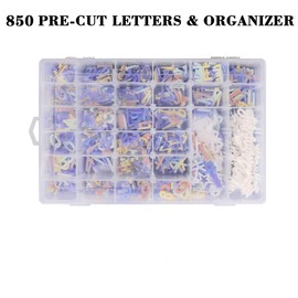 Letter Board Letters Only,850 PRE-Cut Characters with Sorting Tray,Felt Board Letters (3/4 Inch Multicolor)