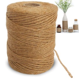 FUXINGONE Mecate de Yute, Cuerda de Yute, 2mm x 200m, Cuerda de Cordel Resistente, para Obras de Arte de Bricolaje,agrupación, Aplicaciones de jardinería