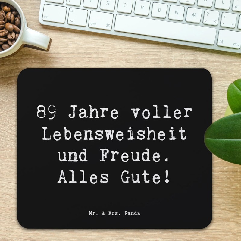Mr. & Mrs. Panda Mauspad Spruch 89. Geburtstag Freude -