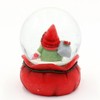 Snow Globe Christmas Gnome with Gift Bag on Red Base