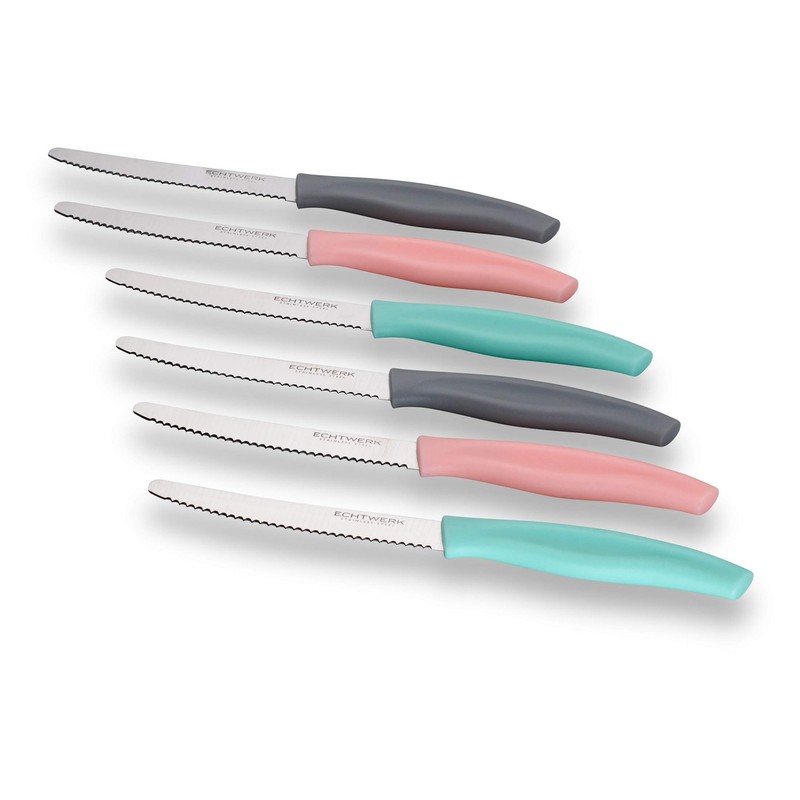 ECHTWERK Set di 6 coltelli da pane (acciaio inox con