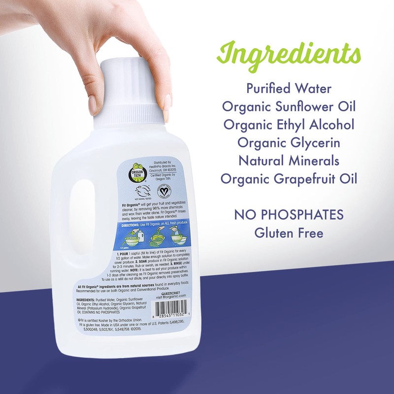 FIT Organic - USDA Certified, Tasteless and Odorless Fruit and