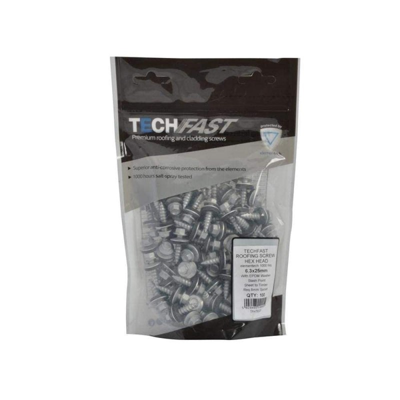 TechFast Sheet to Timber Roofing Screws | 6.3 x 25mm