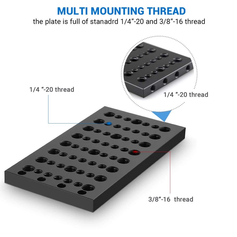 SMALLRIG Multifunctional Cheese Plate, Camera Mounting Plate with 1/4" and