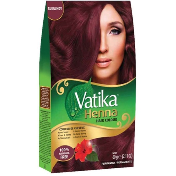 6 Pack Dabur Vatika Burgundy Henna Hair Color Powder No Ammonia