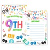 Fablus 9th Birthday Invitations for Boys, Girls, Number 9 Birthday