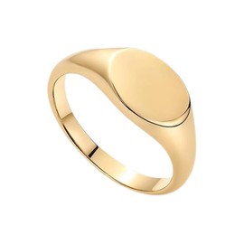 Smooth simple oval Ring for Women,Stackable Rings (Golden, One size)