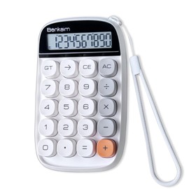 Calculators, Benkaim Desktop Calculator, Basic Standard Calculator, 10 Digit Large LCD Display Big Button Calculator, Cute Desk Accessories for School, Office and Business Use (White)