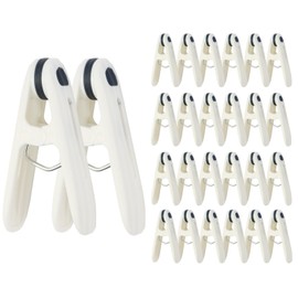 24 Pack Plastic Clothes Pins Heavy Duty Clothespins for Laundry, 2.36 Inch Clothesline Clips Clothes Pegs with No Trace Design, Windproof Clothes Clips for Hanging Clothes, Socks, Towel, Snack (Blue)