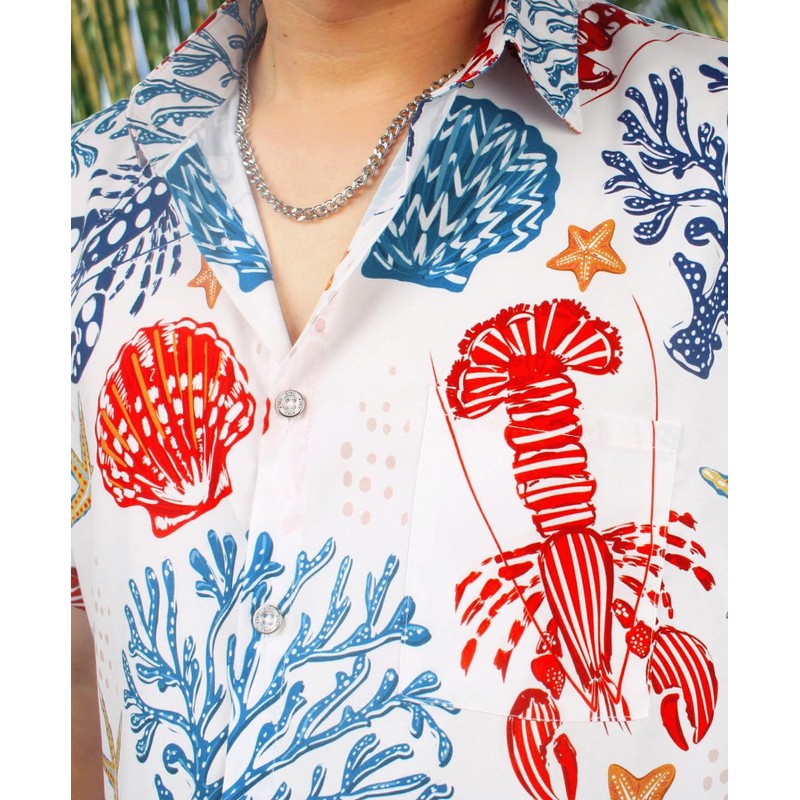 KYKU Mens Printed Short Sleeve Button Down Shirts Men's Hawaiian
