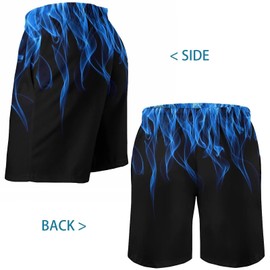 Lzzidou Men's Swim Trunks 9 Inch Inseam Bathing Suit Hawaiian Swimsuits Mesh Lining Beach Shorts with Pockets