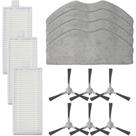 Kit de accesorios de repuesto para aspiradora robot Ropvacnic S1 y Tipdiy G90 con filtros, paños de fregona y cepillos laterales para Betboyles V75s Vipsun Z1 para Prettycare C2 juego de piezas de