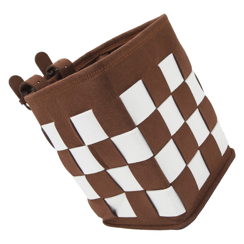 Felt Bicycle Basket Felt Cloth Foldable Detachable Brown and White