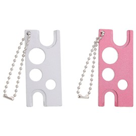 FRCOLOR Essential Oil Bottle Opener with Keychain 2pcs Metal Essential Oil Key Remover Key Tool for Roll-on Sample Drams Most Bottle Orifice Reducers Tops Removal