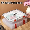 Rainmae 12"x12" Scrapbook Paper Storage, Stackable Plastic File Storage Box,