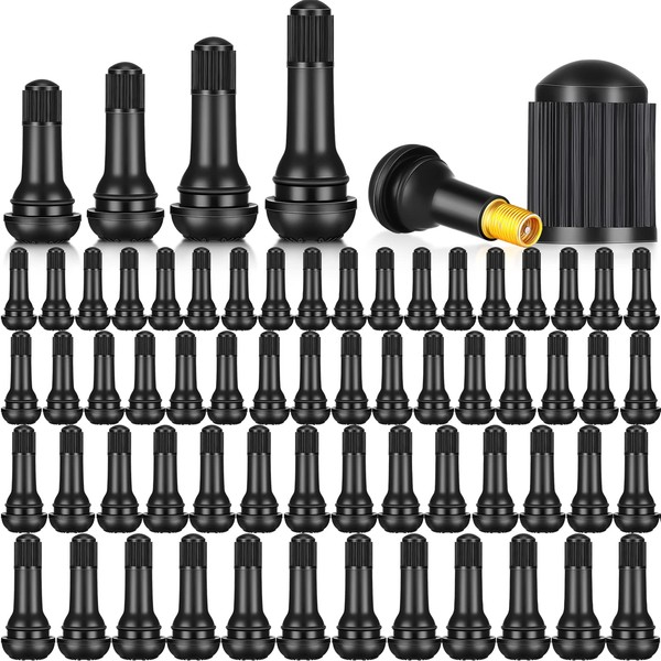 Tallew 150 Pieces Tire Valve Stems TR413 Tubeless Rubber Snap-in