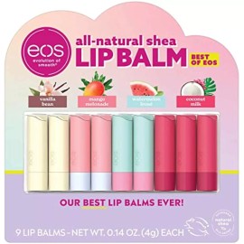 Evolution of Smooth eos Best of eos Lip Balm, 9 Sticks 0.14 Ounce (Pack of 9)