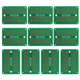 EPLZON Prototype Board Solderable Breadboard Double-Sided PCB Circuit Board for Welding, DIY Electronic Items, Green (Pack of 10)