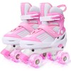 LEJIJIT Girls Roller Skates for Kids Child Beginners, Adjustable 4