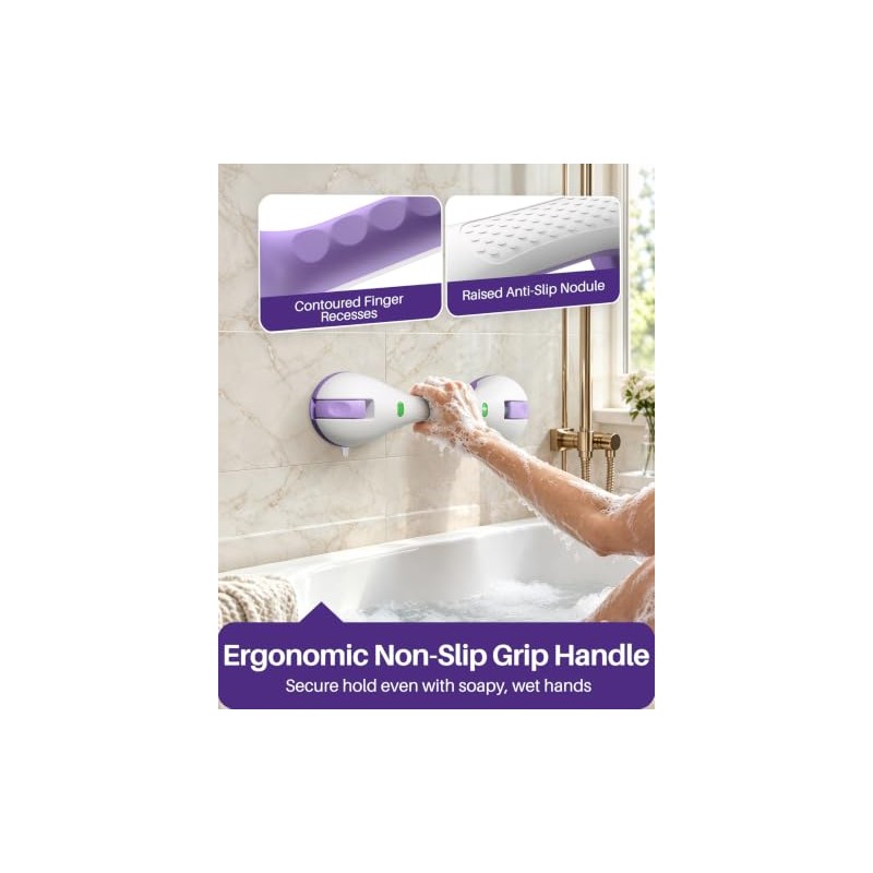 KEKOY Suction Grab Rails for Bathroom, Safety Indicator, 12 Inches