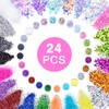 24Pcs Nail Glitter Powder, Nail Art Sequins Holographic Glitters, Cosmetic