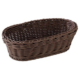 APS Professional Line Oval Baguette Basket, Wicker Basket Made of Polypropylene, Dimensions: 28 x 16 cm, Height: 8 cm, Colour: Dark Brown