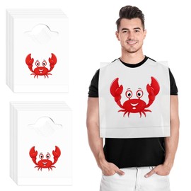 Nonley Disposable Crab Bibs - 50/100/200 Pcs Plastic Adult Bibs - Waterproof & Keep Clothing Clean, Perfect for Seafood Boil Party Supplies, Crawfish & Crab Feasts and Restaurants