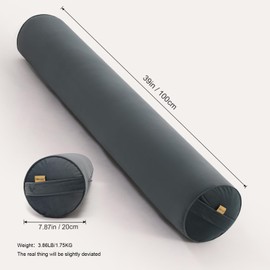 Ailuteie Bolster Pillow for Bed – Long Round Body Pillow for Adults, Cuddle Pillow for Sleeping, Full-Length Support,39 x 7.87 Inches,Charcoal Gray