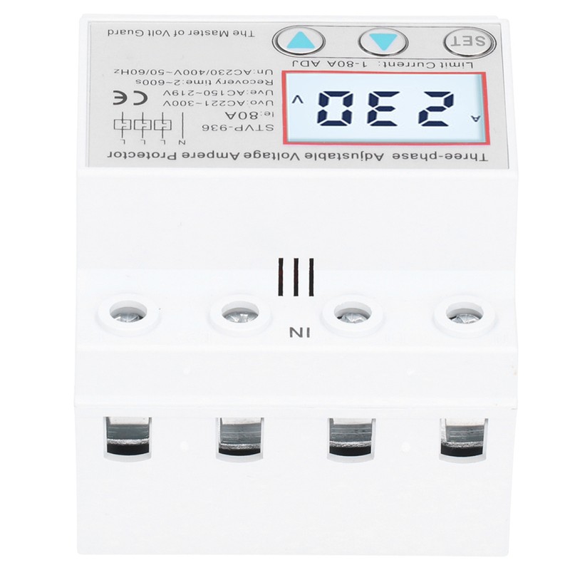 Adjustable Voltage Protector 3Phase LCD Multifunctional SelfResetting STVP936 230v 400V
