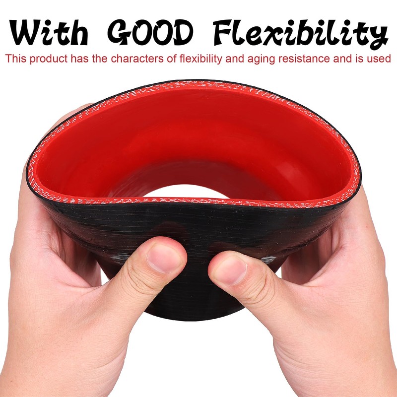 ID 3-1/2 to 4-1/2 inches Straight Black Silicone Reducer Coupler