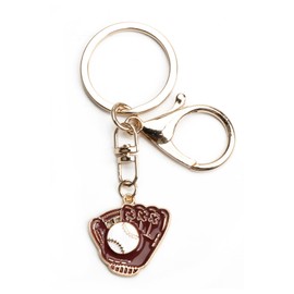 MUCOOS Baseball Keyring - A Gift For Baseball Fans Gym Bag Decoration Fashion Style With Helmet And Bat, Cute And Exquisite Pendant, Silver1, S