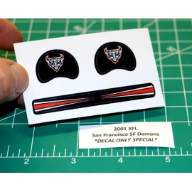 2001 XFL San Francisco Demons Diecut *DECAL SHEET ONLY* Football Gumball Helmets