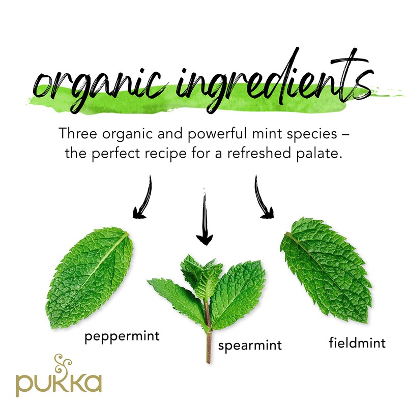 Pukka Herbs | Three Mint Organic Herbal Tea | Spearmint,