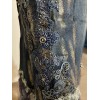 West 36th Blue Denim Beaded Embroidery Lace Boho Asymmetric Zip