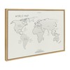 Kate and Laurel Sylvie World Map Sketch Framed Linen Textured