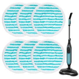 iSingo 6 Pack Mop Pads Replacement Compatible with Pursteam ScrubMaster Steam Mop Cleaner, Washable & Resuable Microfiber Mop Head Refills