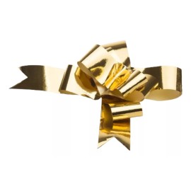 Celosa 50 Pzas Celomagico Moño Liso Mediano Metálico Celosa Color 10-oro