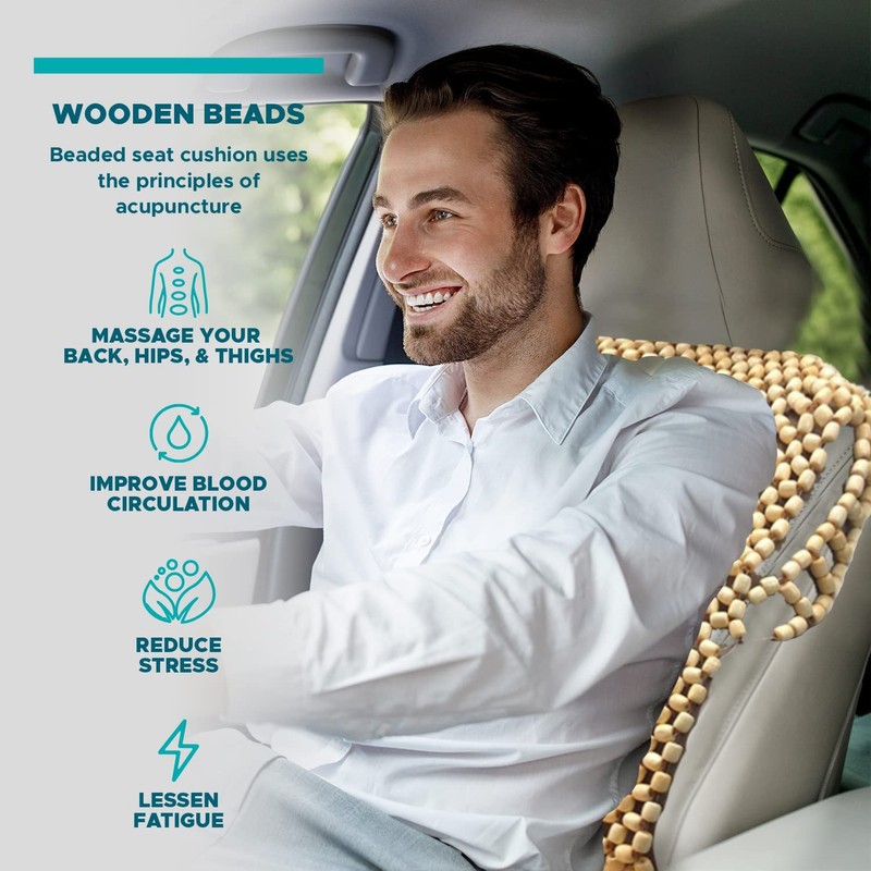VaygWay Beaded Seat Cushion Car Driver Seat Cover with Durable
