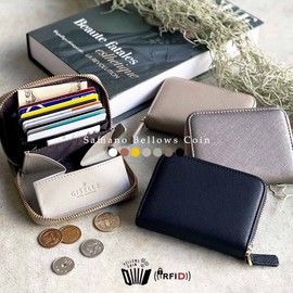 Giselle Wallet Mini Wallet, Card Case, Prevents Bills from Breaking, Large Capacity, Prevents Skimming, Size M: Brown/Brown