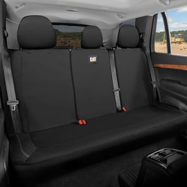 CAT PU Leather Rear Bench Seat Cover – Black, 60/40 Split Fit for Cars, Trucks, SUVs – Waterproof, Scratch-Resistant, Semi-Universal Fit Rear Seat Protector for Most Auto Interior – Easy Install