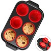 HE-SANQI Silicone Muffin Pan for Baking with Metal Reinforced Frame