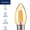 FLSNT 40W Equivalent LED Chandelier Light Bulbs, Dimmable Amber LED