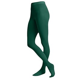 EMEM Apparel Girls' Kids School Uniform Opaque Microfiber Footed Tights Hosiery Stockings Hunter 8-10