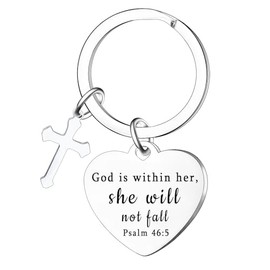 Waeceip Christian Keychain For Women Cross Keychain Bible Verse Religious Gifts Inspirational Scripture Keychains Jesus Loves You Faith Gift For Daughter Sister Friends