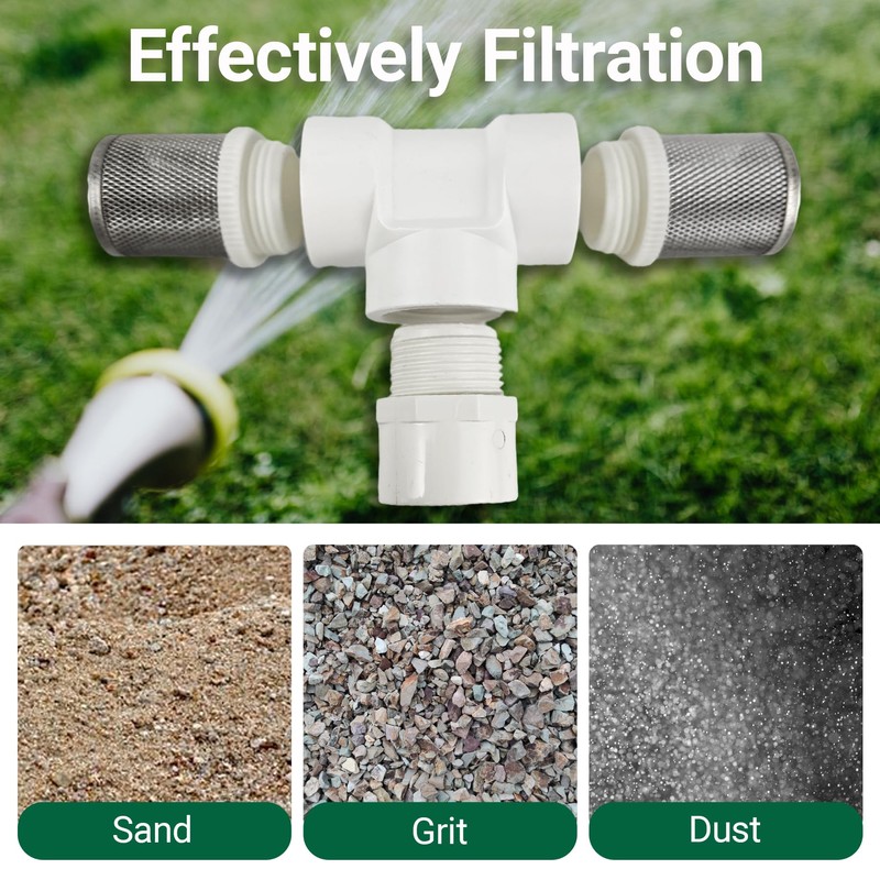 1/2" T Strainers Steel Filter Cover Connected 1/2 in PVC